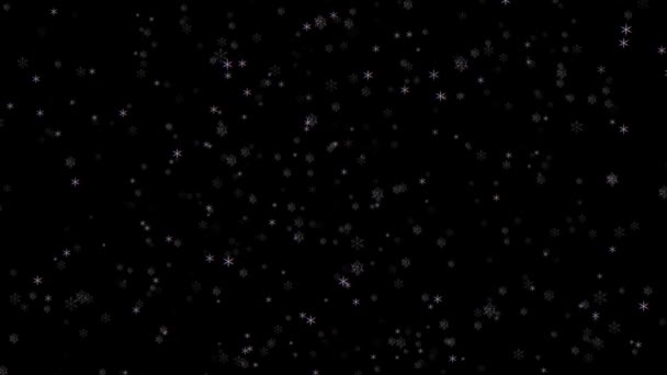 Анімація Падаючих Барвистих Частинок Темному Тлі — стокове відео