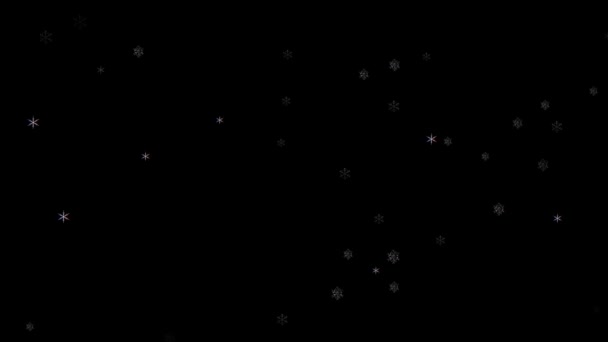 暗い背景にカラフルな粒子を落下させるアニメーション — ストック動画