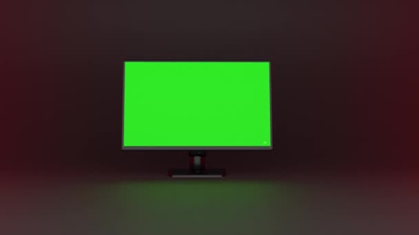 Animovaný Monitor Zelená Obrazovka — Stock video