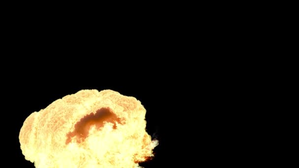 现实的爆炸 黑色背景下的火焰和烟雾 — 图库视频影像