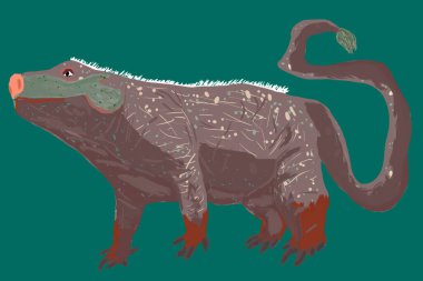 Bataklık fantazisi yaratık sola gidiyor.