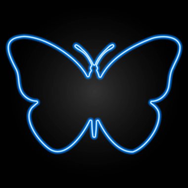 butterfly neon sign, modern glowing banner design, colorful modern design trends on black background. Vector illustration.