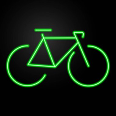 cycling neon sign, modern glowing banner design, colorful modern design trends on black background. Vector illustration.