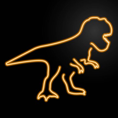 tyrannosaur neon sign, modern glowing banner design, colorful modern design trends on black background. Vector illustration.