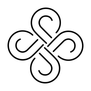 Beyaz arkaplanda başarı zenginlik tılsımı simgesi, vektör illüstrasyonu.