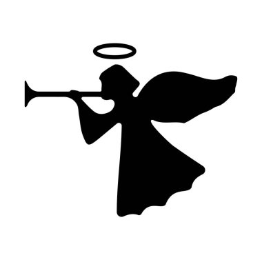 Beyaz arkaplanda melek kanatları simgesi, vektör illüstrasyonu.