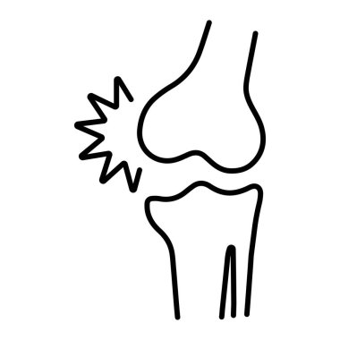 Beyaz arkaplanda artrit simgesi, vektör illüstrasyonu.