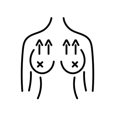 Beyaz arkaplanda göğüs kaldırma simgesi, vektör illüstrasyonu.