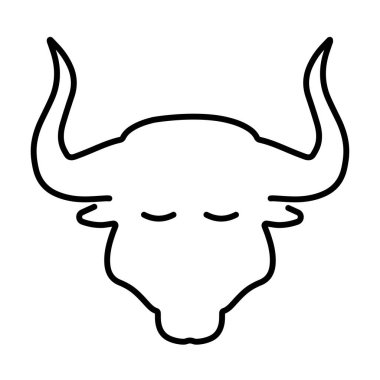Beyaz arkaplanda boğa simgesi, vektör illüstrasyonu.