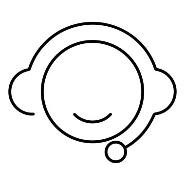 Beyaz arkaplanda çağrı merkezi simgesi, vektör illüstrasyonu.