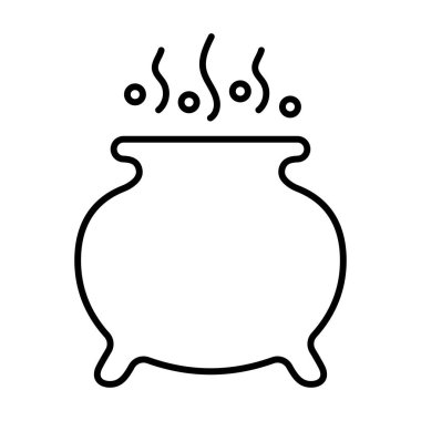 Beyaz arkaplanda kazan simgesi, vektör illüstrasyonu.