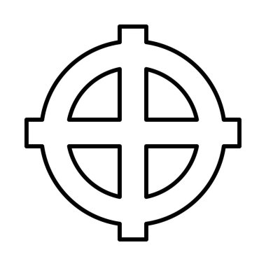 Beyaz arkaplanda Kelt çapraz simgesi, vektör illüstrasyonu.