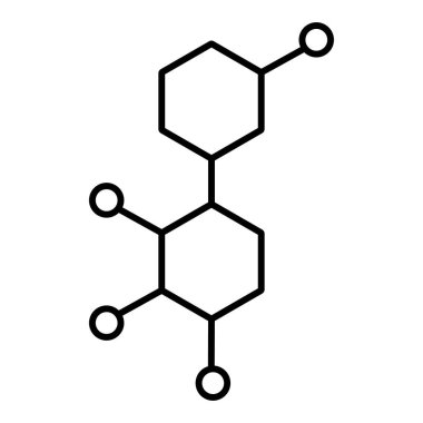 Beyaz arkaplanda kimyasal bileşim simgesi, vektör illüstrasyonu.