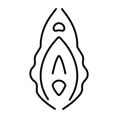 Beyaz arkaplanda klitoris simgesi, vektör illüstrasyonu.