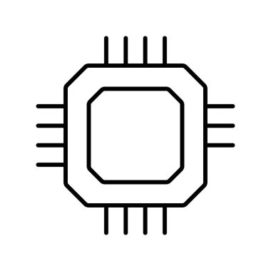 Beyaz arkaplanda Cpu çip simgesi, vektör illüstrasyonu.