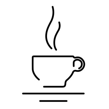 Beyaz arkaplanda fincan simgesi, vektör illüstrasyonu.