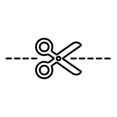 Beyaz arkaplanda simge kesme, vektör illüstrasyonu.