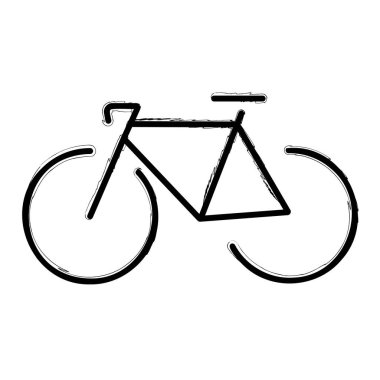 Beyaz arkaplanda bisiklet simgesi, vektör illüstrasyonu.