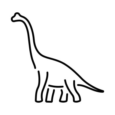 Beyaz arkaplanda diplodocus simgesi, vektör illüstrasyonu.