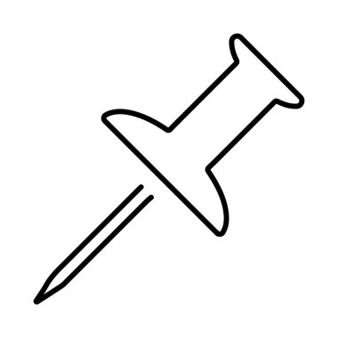 Beyaz arkaplanda iğne simgesi çizimi, vektör illüstrasyonu.