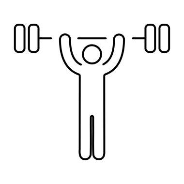 Beyaz arkaplanda halterci simgesi, vektör illüstrasyonu.