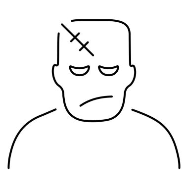 Beyaz arkaplanda zombi simgesi, vektör illüstrasyonu.