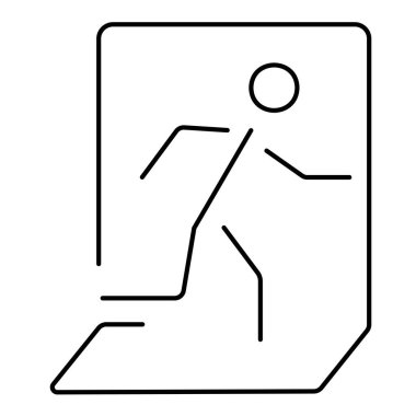 Beyaz arkaplanda çıkış simgesi, vektör illüstrasyonu.