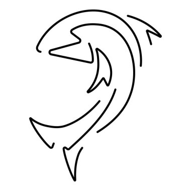 Beyaz arkaplanda balık simgesi, vektör illüstrasyonu.