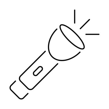 Beyaz arkaplanda fener simgesi, vektör illüstrasyonu.