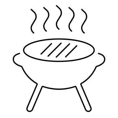 Beyaz arkaplanda izole edilmiş ızgara simgesi, vektör illüstrasyonu.