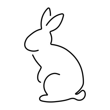 hare simgesi beyaz arkaplanda izole edildi, vektör illüstrasyonu.