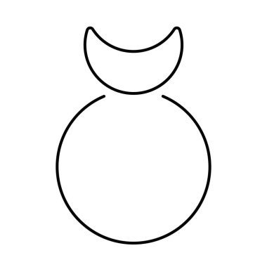 Beyaz arkaplanda boynuzlu tanrı simgesi, vektör illüstrasyonu.