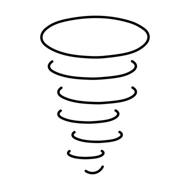 Beyaz arkaplanda kasırga simgesi, vektör illüstrasyonu.