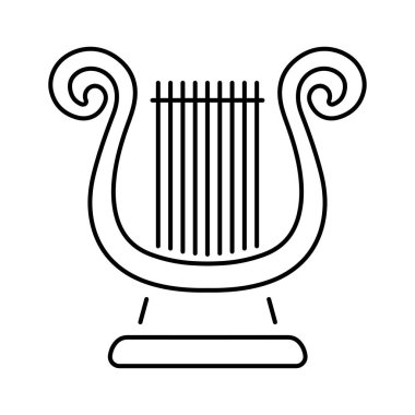 Beyaz arkaplanda harp simgesi, vektör illüstrasyonu.