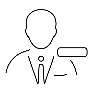 Beyaz arkaplanda yönetici simgesi, vektör illüstrasyonu.