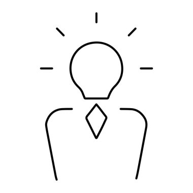 Beyaz arkaplanda yönetici simgesi, vektör illüstrasyonu.