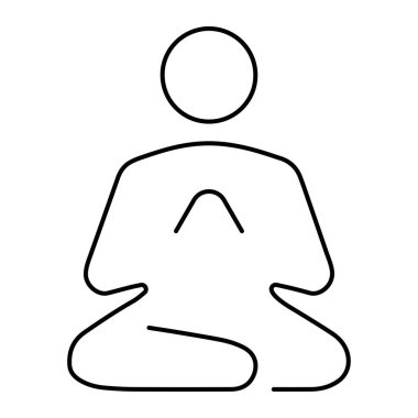 Beyaz arkaplanda meditasyon simgesi, vektör illüstrasyonu.