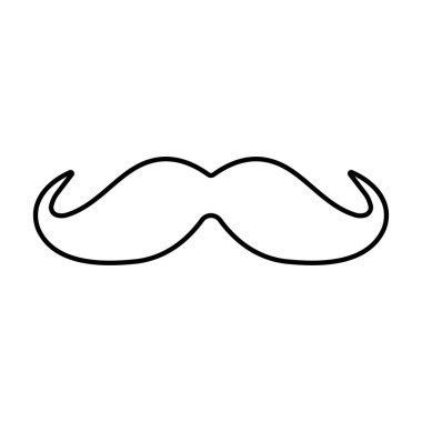 Beyaz arkaplanda bıyık simgesi, vektör illüstrasyonu.