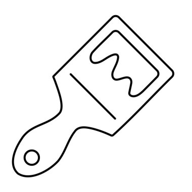 Beyaz arkaplanda fırça simgesi, vektör illüstrasyonu.