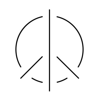 Beyaz arkaplanda barış simgesi, vektör illüstrasyonu.