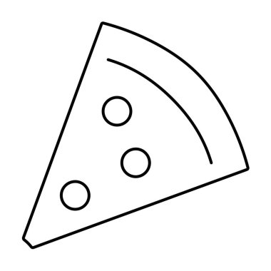 Pizza simgesi beyaz arka planda, vektör çizim.