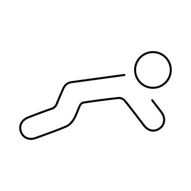 adam beyaz arkaplan, vektör illüstrasyonunda simge yukarı it.