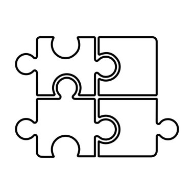 Beyaz arkaplanda bulmaca simgesi, vektör illüstrasyonu.