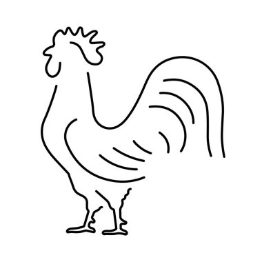 Beyaz arkaplanda izole horoz adam simgesi, vektör illüstrasyon.