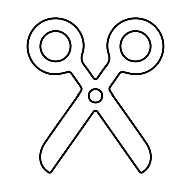 Beyaz arkaplanda izole edilmiş makas simgesi, vektör illüstrasyonu.