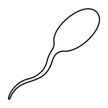 Beyaz arkaplanda izole edilmiş sperm simgesi, vektör illüstrasyonu.