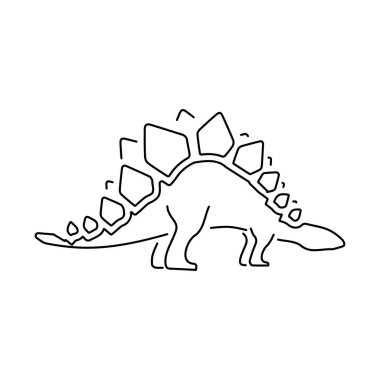 Beyaz arkaplanda stegosaur simgesi, vektör illüstrasyonu.