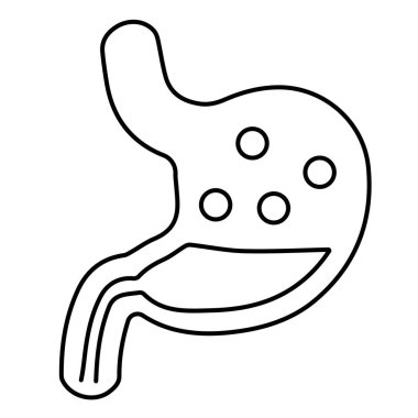 Beyaz arkaplanda mide simgesi, vektör illüstrasyonu.