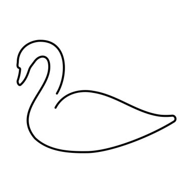 Beyaz arkaplanda kuğu simgesi, vektör illüstrasyonu.