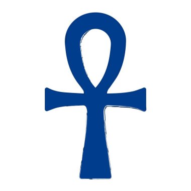 beyaz arkaplanda ankh fırçası, vektör illüstrasyonu.